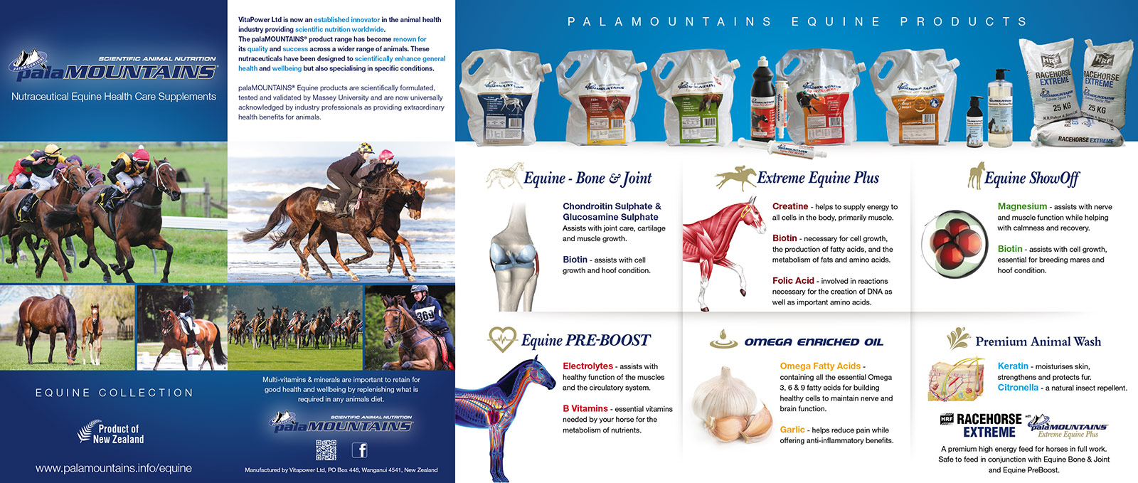 palaMOUNTAINS Equine Range Brochure Design